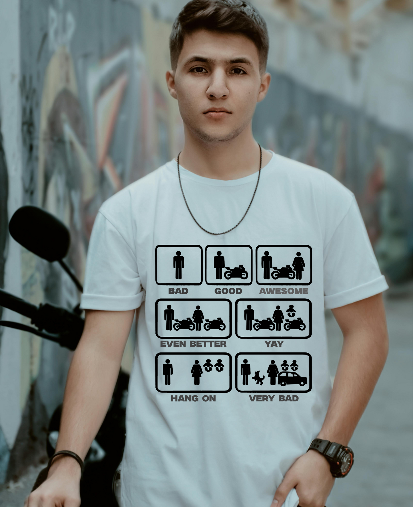 Biker Mood Meter - Premium T-shirt