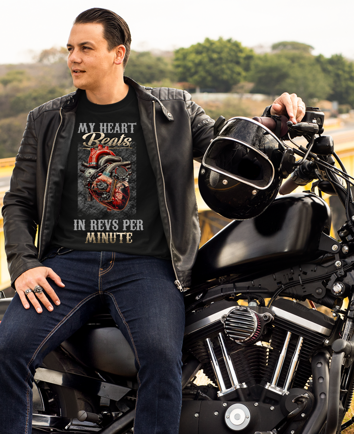 Biker Heartbeat - Premium T-shirt